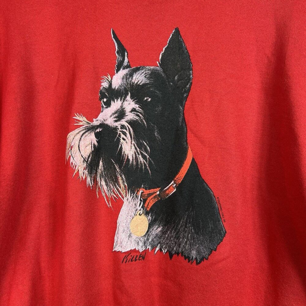 Vintage Jerzees Killen Scottie Dog Sweatshirt Red Crewneck Pullover Size M - Picture 6 of 10
